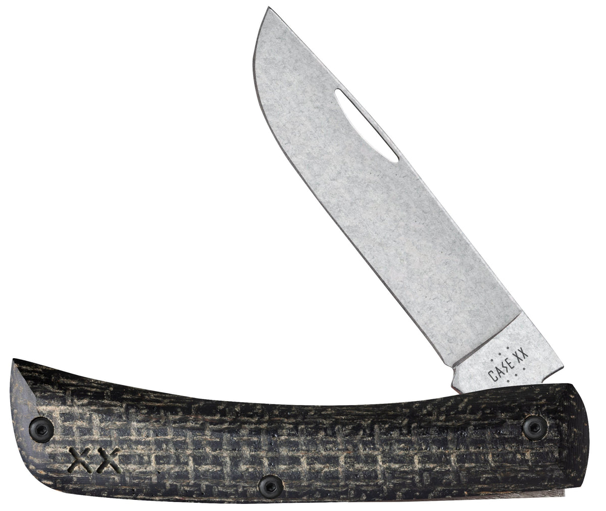 Case Knives Crossroads™ Black Burlap Laminate XR Sod Buster® Jr with Dayglow G-10
