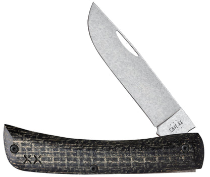 Case Knives Crossroads™ Black Burlap Laminate XR Sod Buster® Jr with Dayglow G-10