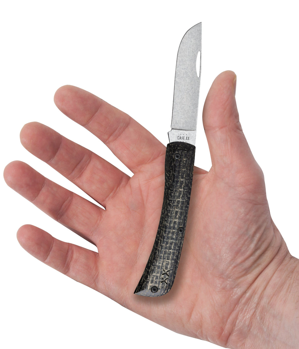 Case Knives Crossroads™ Black Burlap Laminate XR Sod Buster® Jr with Dayglow G-10