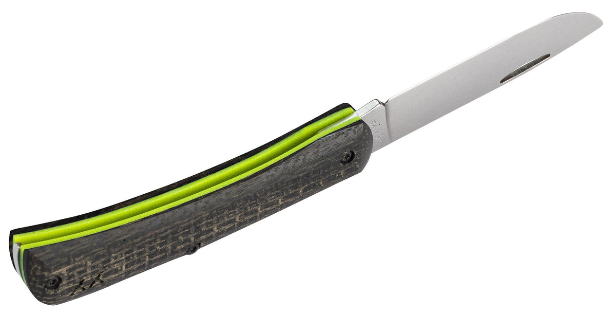 Case Knives Crossroads™ Black Burlap Laminate XR Sod Buster® Jr with Dayglow G-10