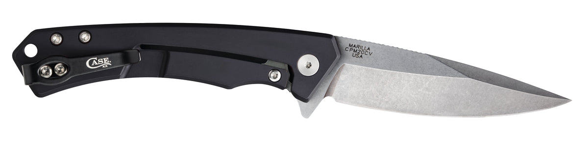 Case Knives Black Anodized Aluminum G-10 Marilla® Knife with CPM20-CV Blade