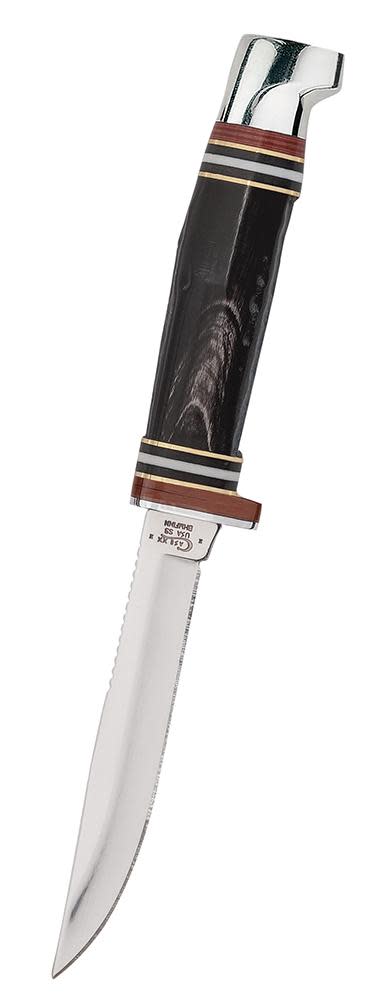 Case Knives Buffalo Horn Mini FINN Hunter Knife w/ Leather Sheath
