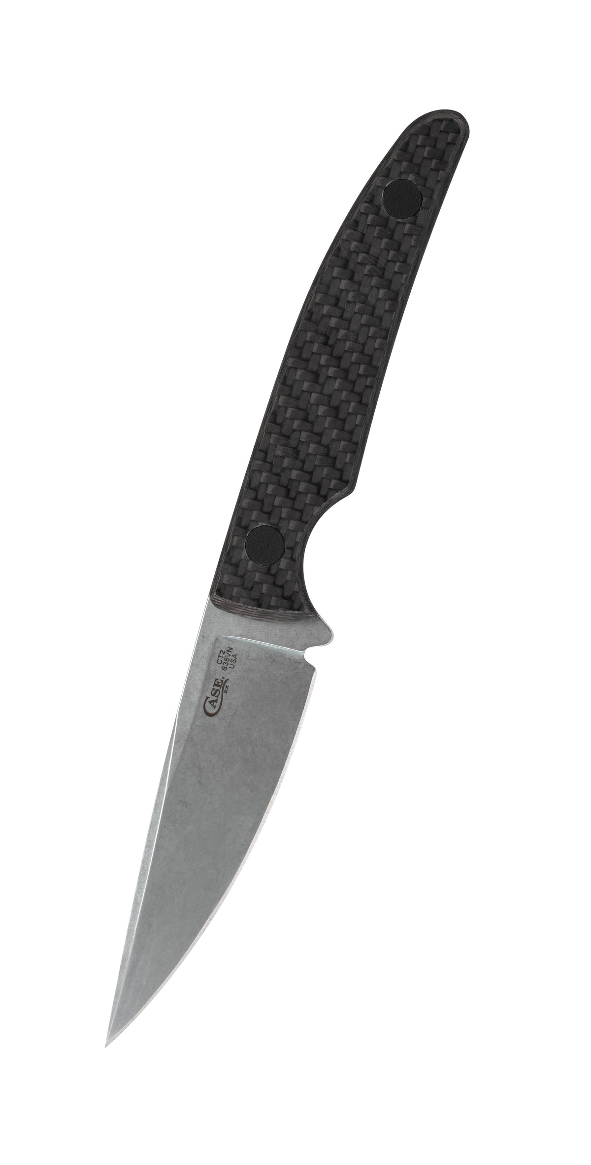 Case Knives Black Carbon Fiber Weave CT2 Hunter with Embellished Leather Sheath