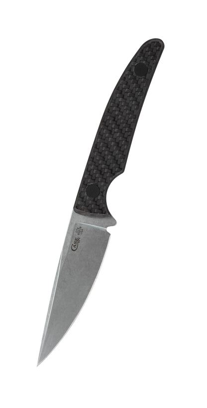 Case Knives Black Carbon Fiber Weave CT2 Hunter with Embellished Leather Sheath