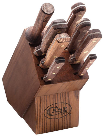 Case Knives Household Cutlery 9-Piece Block Set (Solid Walnut Handles)