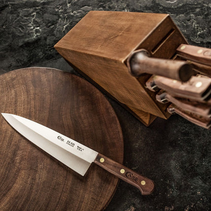 Case Knives Household Cutlery 9-Piece Block Set (Solid Walnut Handles)