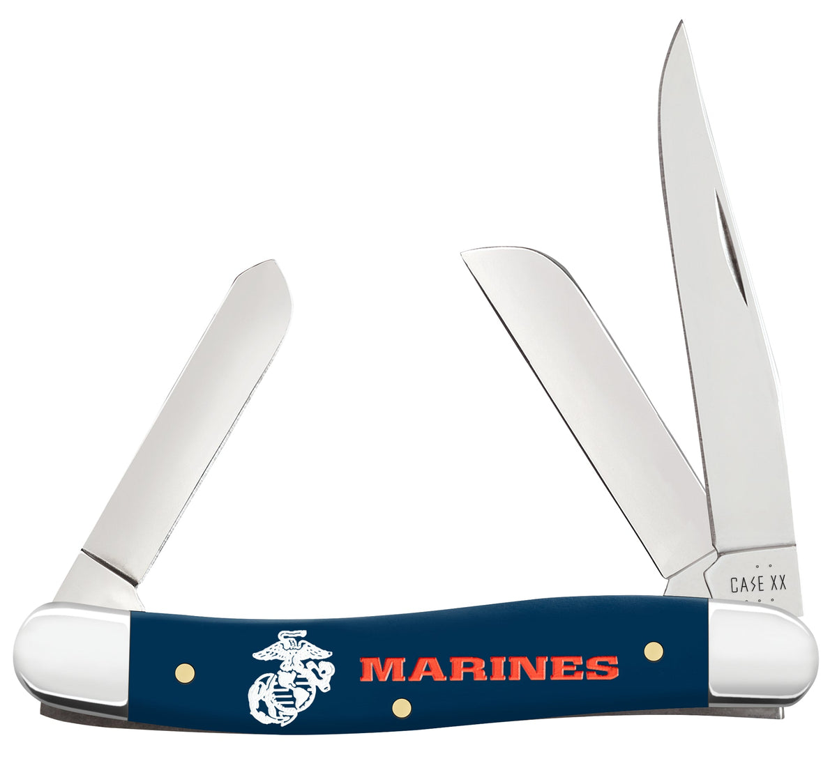 Case Knives USMC® Navy Blue Synthetic Smooth Medium Stockman Gift Set