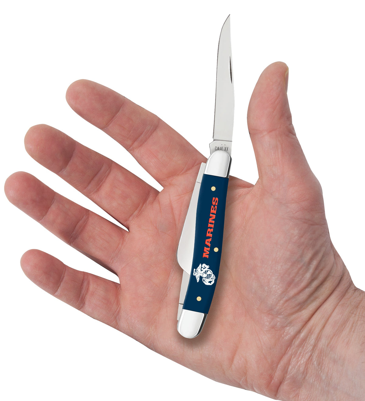 Case Knives USMC® Navy Blue Synthetic Smooth Medium Stockman Gift Set