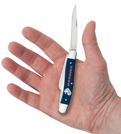 Case Knives USMC® Navy Blue Synthetic Smooth Medium Stockman Gift Set