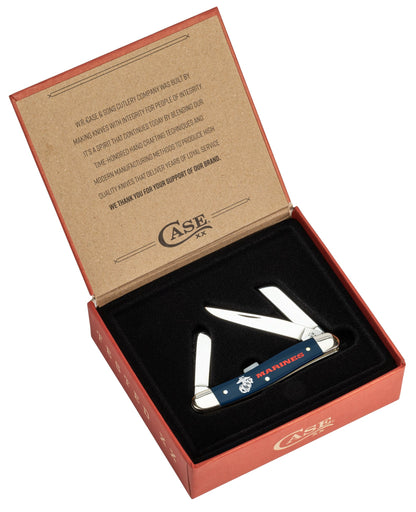 Case Knives USMC® Navy Blue Synthetic Smooth Medium Stockman Gift Set