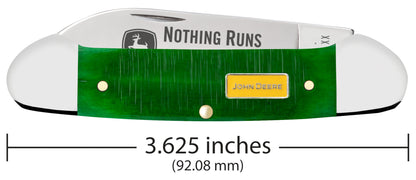 Case Knives John Deere Sawcut Jig Green Bone Canoe