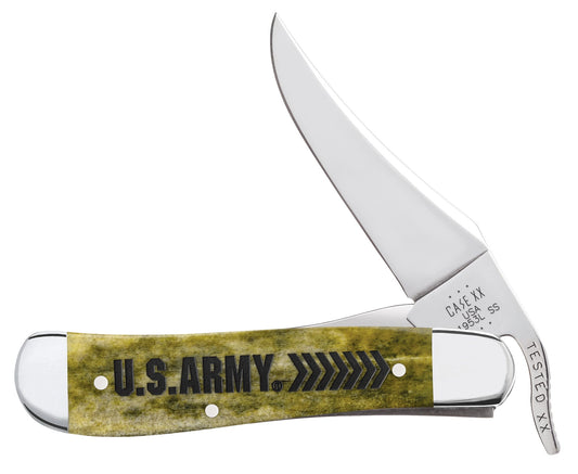 Case Knives U.S. Army Embellished Smooth Olive Green Bone RussLock®