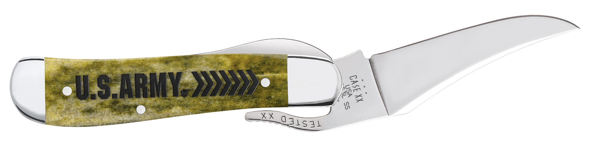 Case Knives U.S. Army Embellished Smooth Olive Green Bone RussLock®