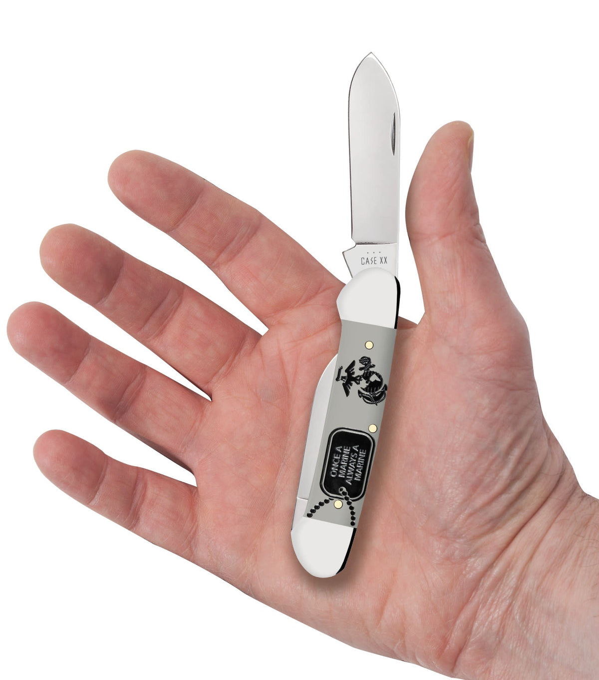 Case Knives USMC® Embellished Smooth Red Syntheitc Medium Stockman