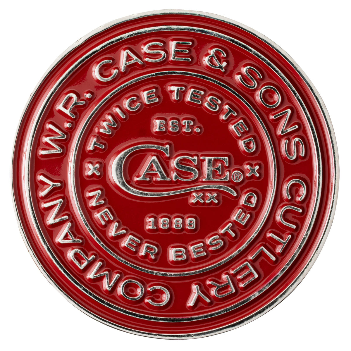Case Knives Red and White Challenge Coin