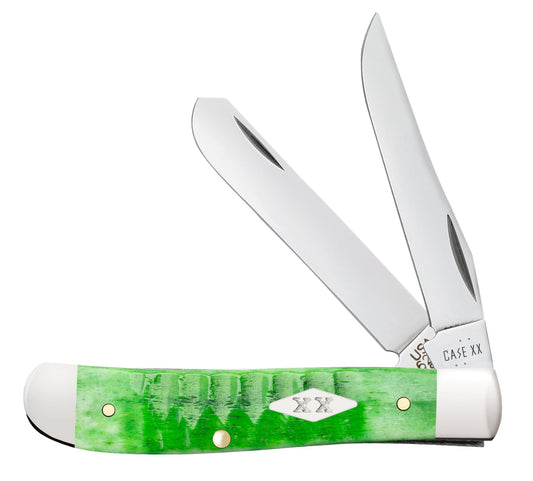Case Knives Gator Jigged Bright Green Bone Mini Trapper