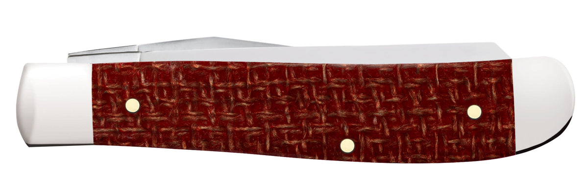 Case Knives Smooth Dark Red Burlap Micarta® CS Mini Trapper