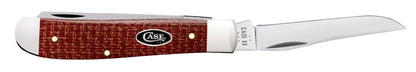 Case Knives Smooth Dark Red Burlap Micarta® CS Mini Trapper