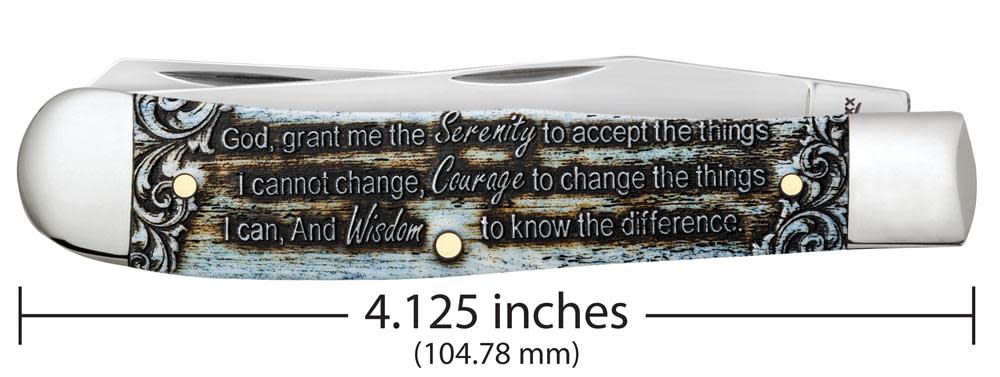 Case Knives Serenity Prayer Smooth Natural Bone Trapper Knife