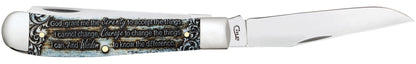 Case Knives Serenity Prayer Smooth Natural Bone Trapper Knife