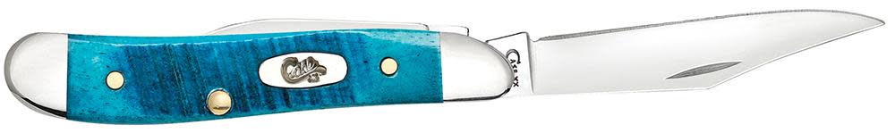 Case Knives Sawcut Jig Caribbean Blue Bone Peanut Knife