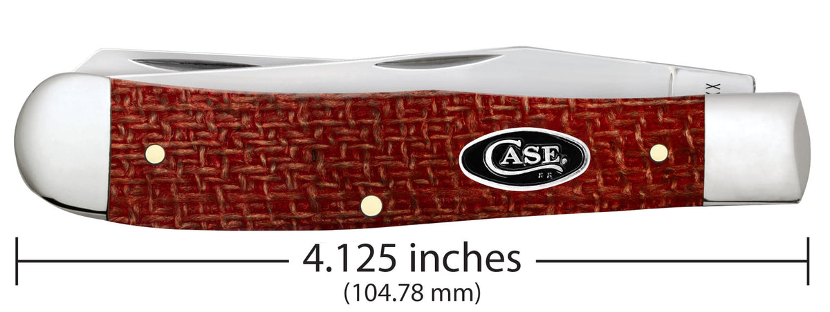Case Knives Smooth Dark Red Burlap Micarta® CS Trapper