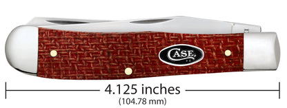 Case Knives Smooth Dark Red Burlap Micarta® CS Trapper