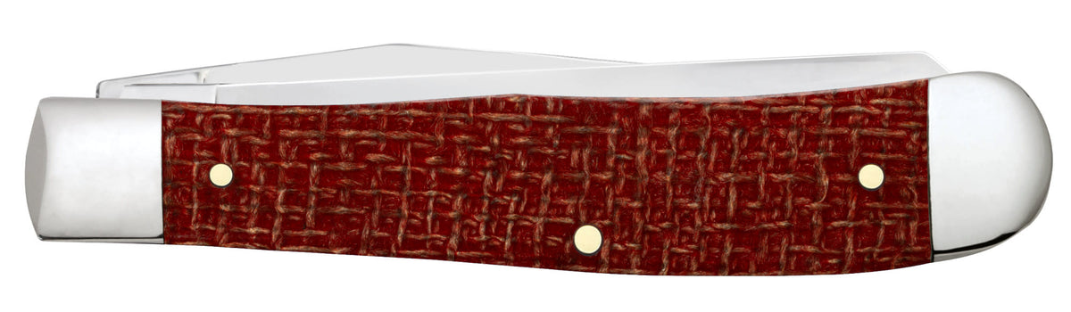 Case Knives Smooth Dark Red Burlap Micarta® CS Trapper