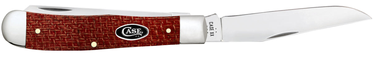 Case Knives Smooth Dark Red Burlap Micarta® CS Trapper