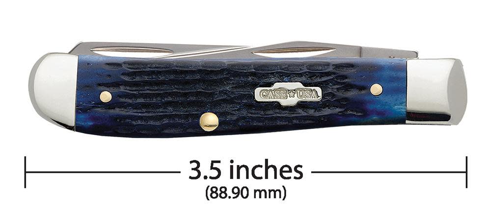 Case Knives Rogers Corn Cob Jig Blue Bone Mini Trapper Knife