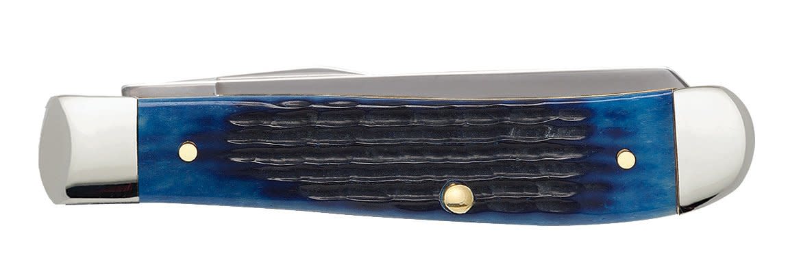 Case Knives Rogers Corn Cob Jig Blue Bone Mini Trapper Knife