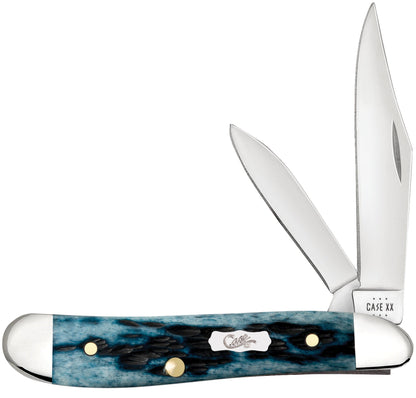 Case Knives Pocket Worn® Peach Seed Jig Mediterranean Blue Bone Peanut
