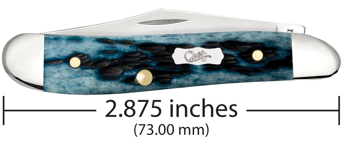 Case Knives Pocket Worn® Peach Seed Jig Mediterranean Blue Bone Peanut