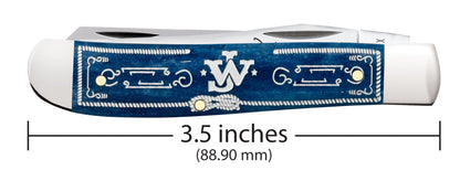 Case Knives John Wayne Embellished Smooth Navy Blue Bone Mini Trapper