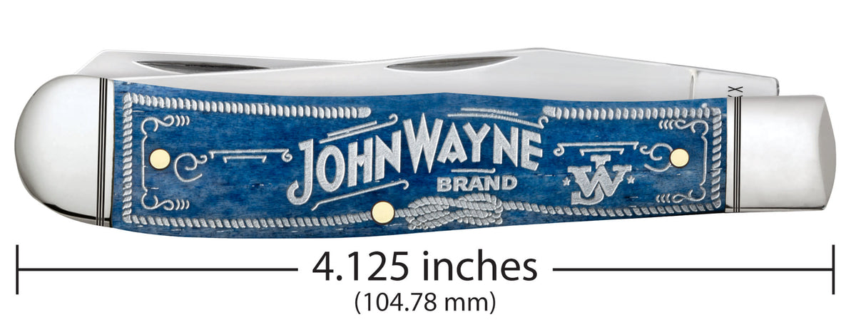Case Knives John Wayne Embellished Smooth Navy Blue Bone Trapper
