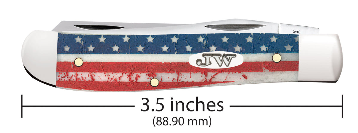Case Knives John Wayne Embellished Smooth Natural Bone Mini Trapper