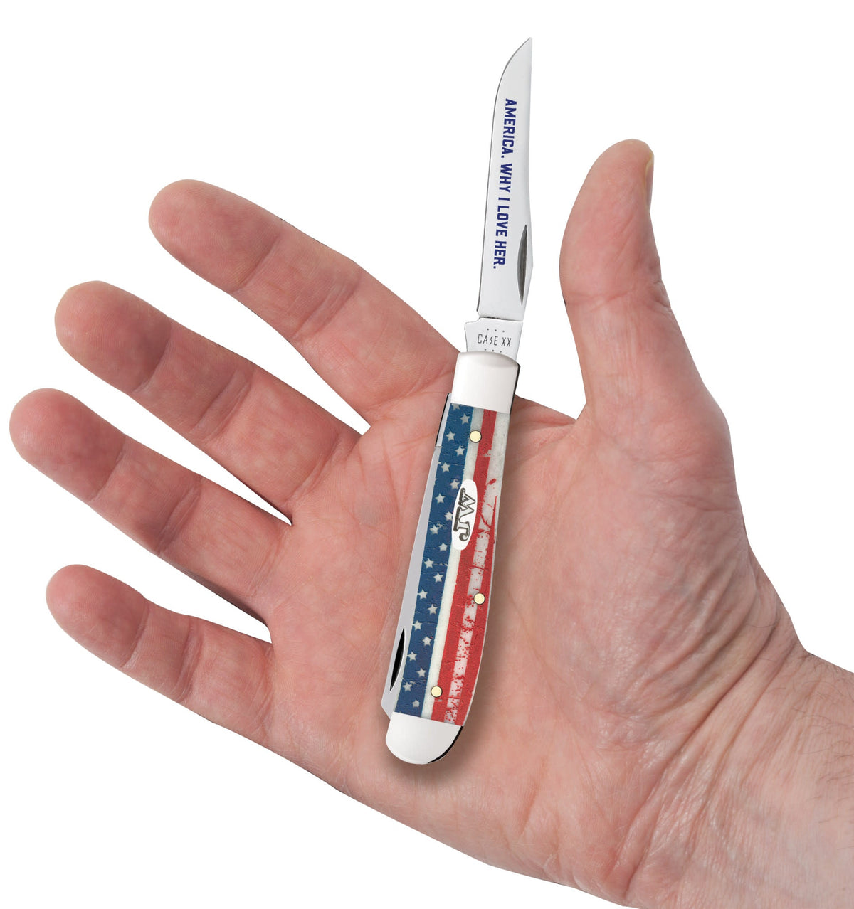 Case Knives John Wayne Embellished Smooth Natural Bone Mini Trapper