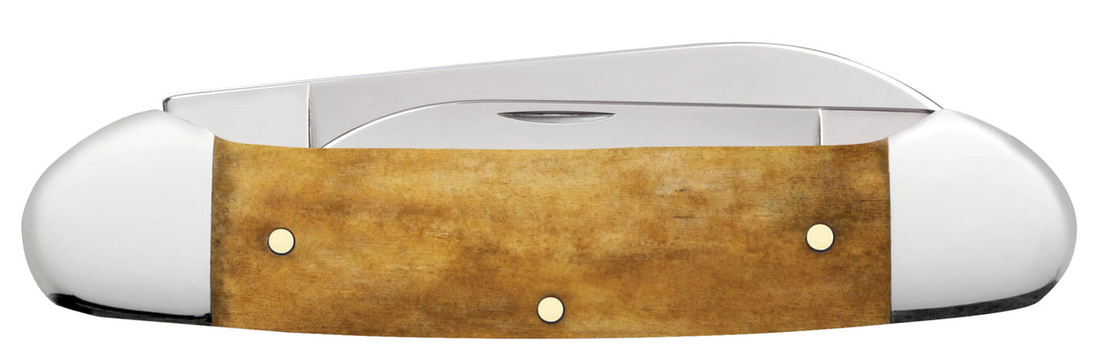 Case Knives John Wayne Embellished Smooth Antique Bone Canoe