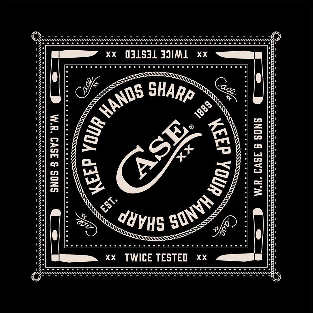 Case Knives Black & White Bandana