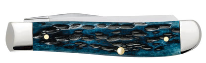 Case Knives Pocket Worn® Peach Seed Jig Mediterranean Blue Bone Mini Trapper Knife