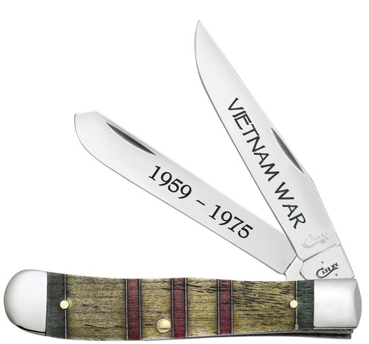 Case Knives Vietnam War Gift Set Smooth Natural Bone Trapper Knife