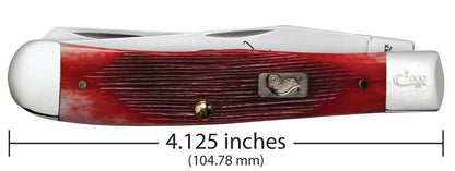 Case Knives John Wayne Gift Set Barnboard Jig Dark Red Bone Trapper Knife