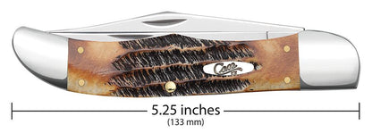 Case Knives 6.5 BoneStag® Folding Hunter Knife w/ Leather Sheath