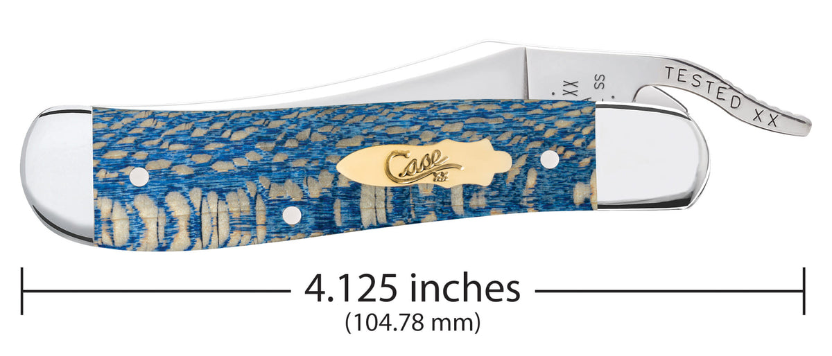 Case Knives Smooth Blue Sycamore Wood RussLock®