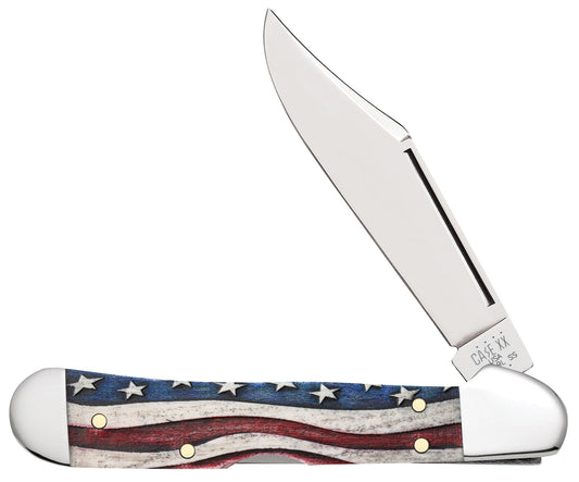 Case Knives Star Spangled Smooth Natural Bone Mini CopperLock® Knife