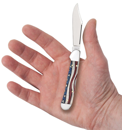 Case Knives Star Spangled Smooth Natural Bone Mini CopperLock® Knife