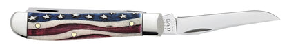 Case Knives Star Spangled Smooth Natural Bone Mini Trapper Knife