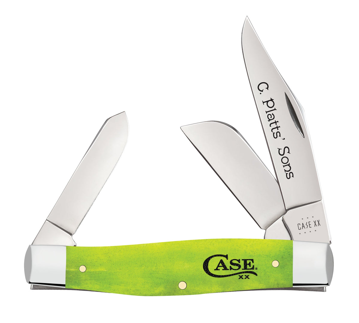 Case Knives C. Platts' Sons® Smooth Lime Green Bone Large Stockman