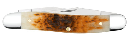 Case Knives Peach Seed Jig Amber Bone Muskrat