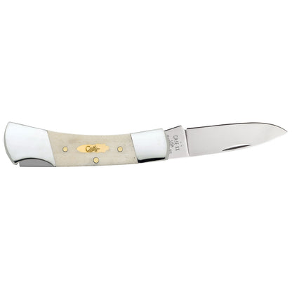 Case Knives Smooth Natural Bone Lockback with Brass Bomb Shield